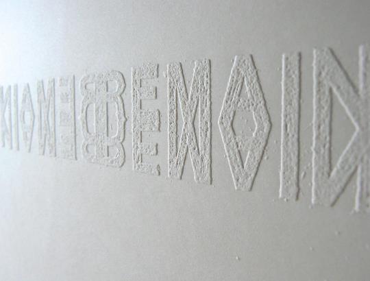 REMAIN Embossed etching series